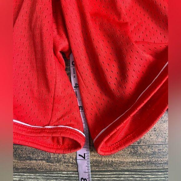 4/$25 Reebok relaxed mesh basketball shorts poppy red size large activewear - Picture 7 of 7